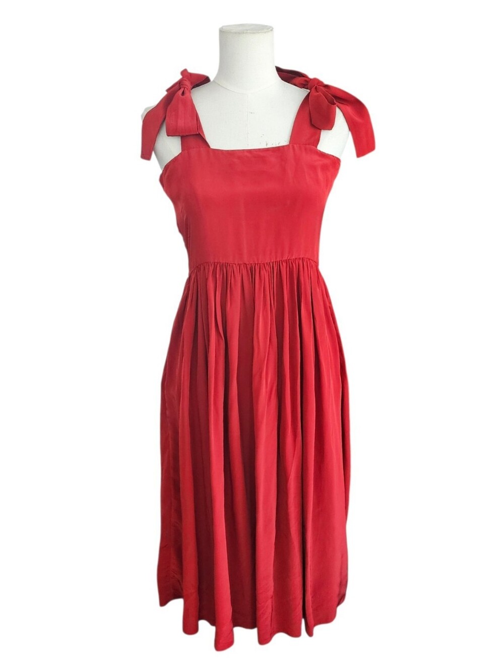 & Other Stories Red Tie Strap Midi Dress Size Insert Size Here